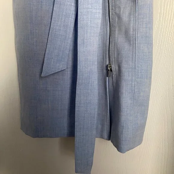 Calvin Klein Light Blue dress with Silver Zipper Accents Size 2P - Picture 2 of 4